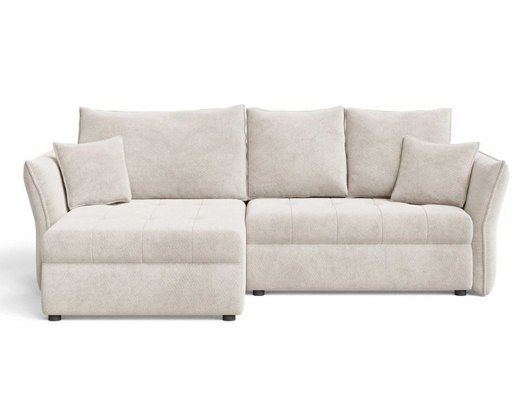 Ecksofa L-Form mit Schlaffunktion und Bettkasten Lino Beige