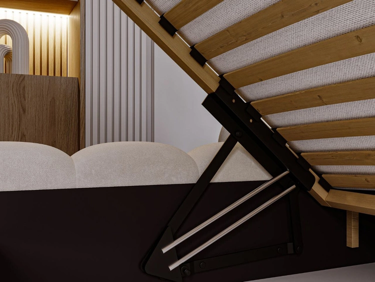 Polsterbett mit Bettkasten und Lattenrost 120x200 Averia Beige