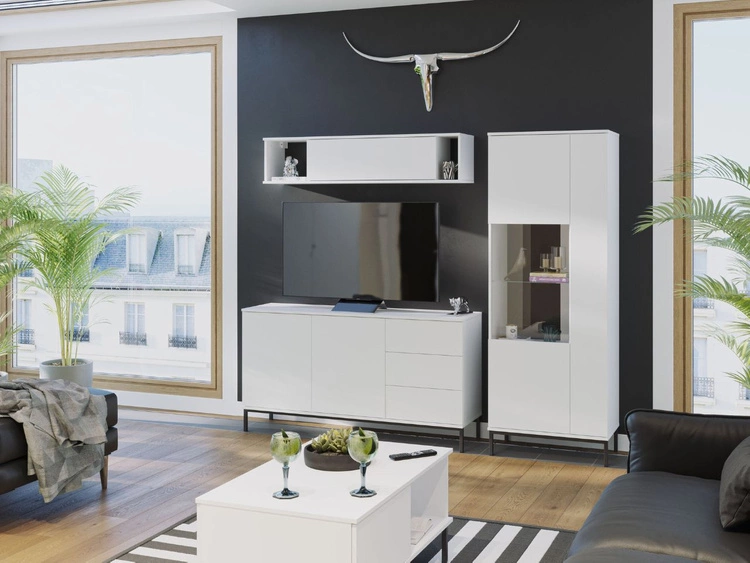 Kommode mit Türen und Schubladen Soroko Weiß