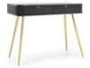 Schminktisch Viva Schwarz auf Goldenen Beinen