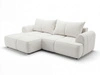 Ecksofa L-Form Links mit Schlaffunktion und Bettkasten Bonno Creme 