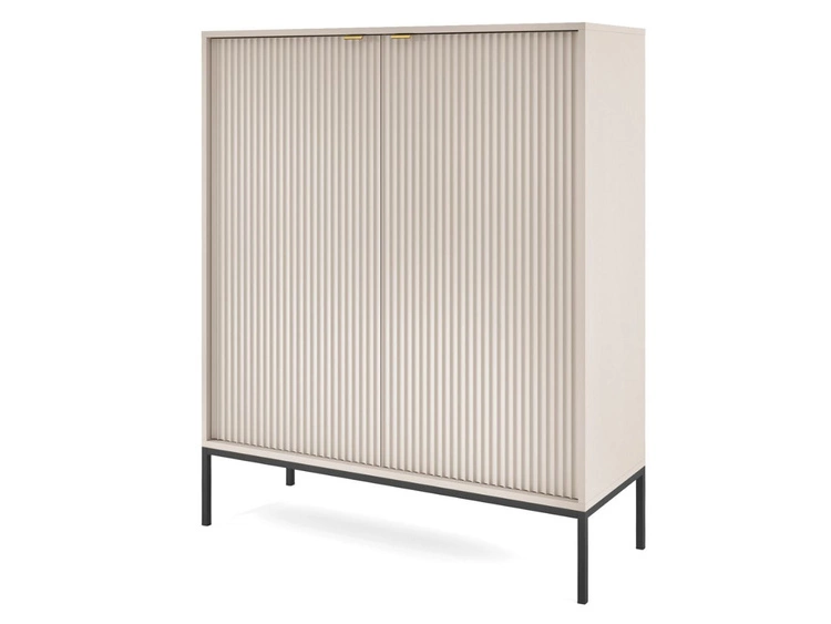 Wohnzimmerset Amber Kaschmir auf schwarzen Beinen