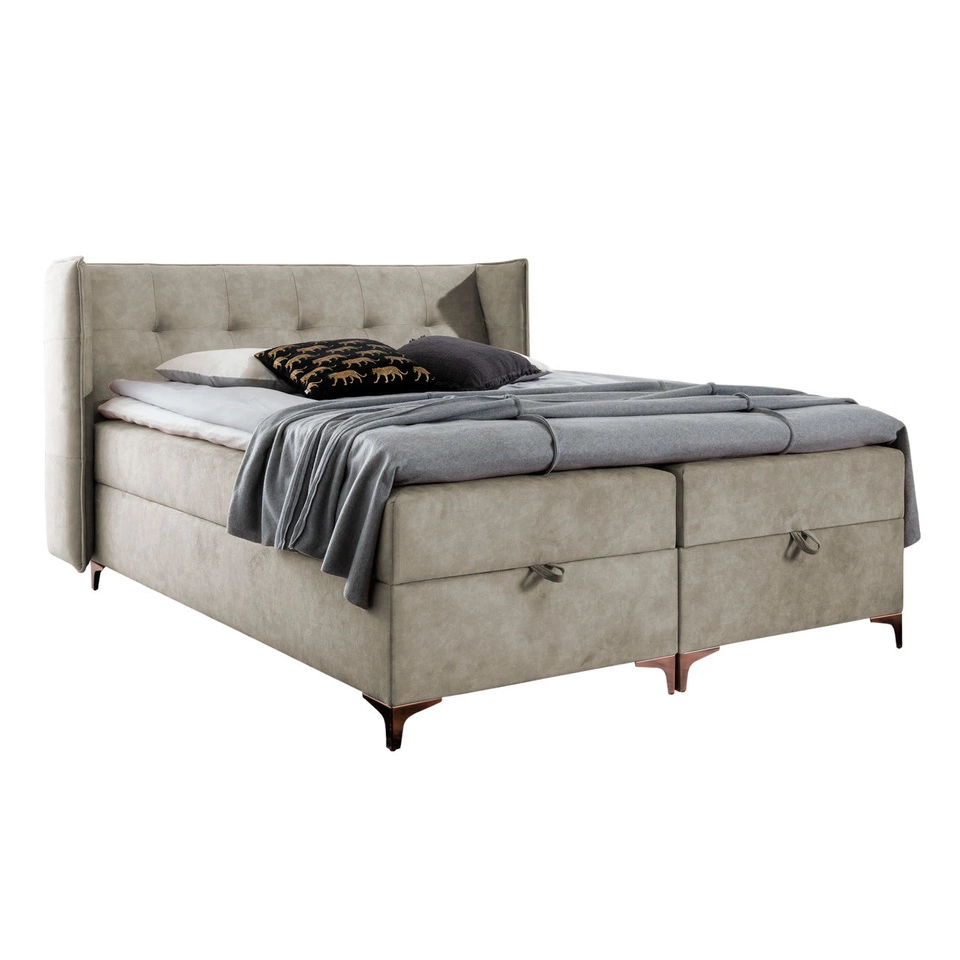 Boxspringbett mit Matratzen 120x200 Saria - Beige