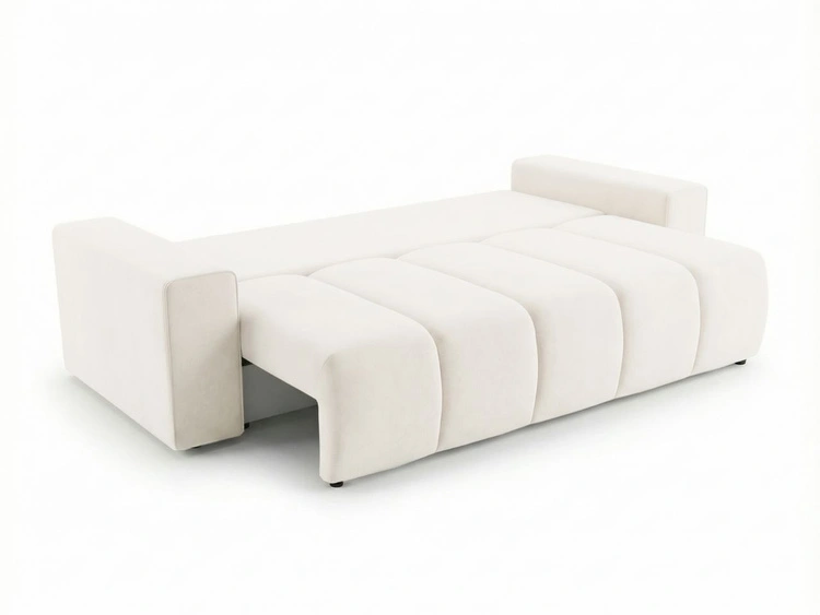 Schlafsofa mit Bettfunktion und Bettkasten Miro Creme