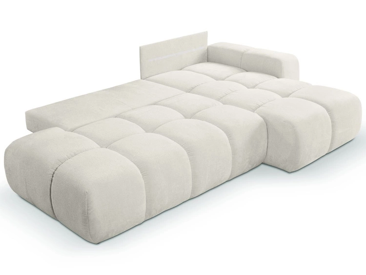 Ecksofa L-Form Rechts mit Schlaffunktion und Bettkasten Sile L Beige