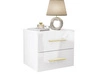 Hängender Nachttisch mit zwei Schubladen Nuveo Lux Weiß Hochglanz