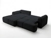 Ecksofa L-Form Links mit Schlaffunktion und Bettkasten Bonno Schwarz