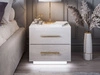 Nachttisch mit zwei Schubladen Nuveo Lux Weiß Hochglanz