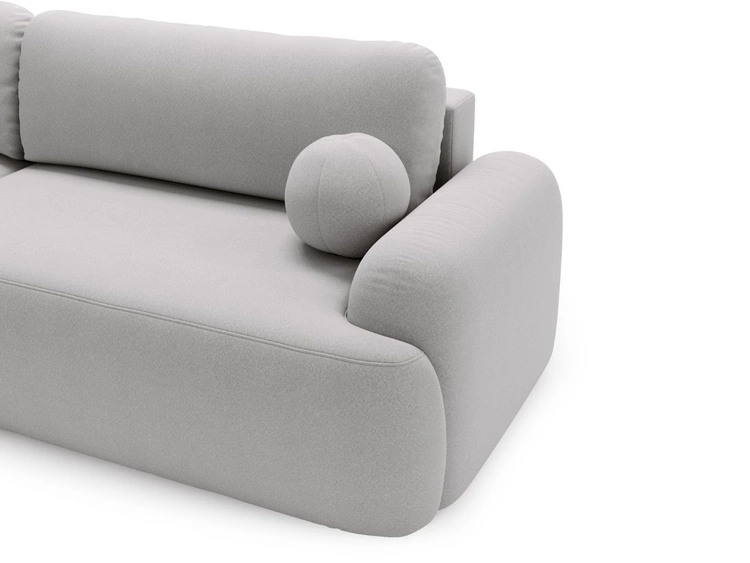 Ecksofa L-Form Links mit Schlaffunktion und Bettkasten Aurio Grau