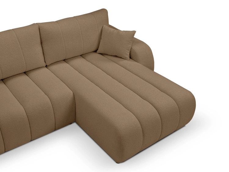 Ecksofa mit Schlaffunktion und Bettkasten Rechts Adoro Braun