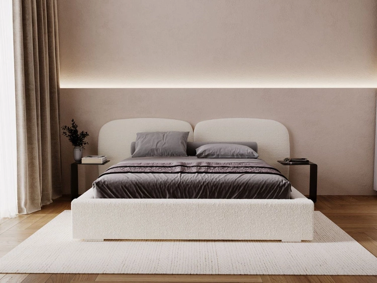 Polsterbett mit Bettkasten und Lattenrost 180x200 Palermo Creme