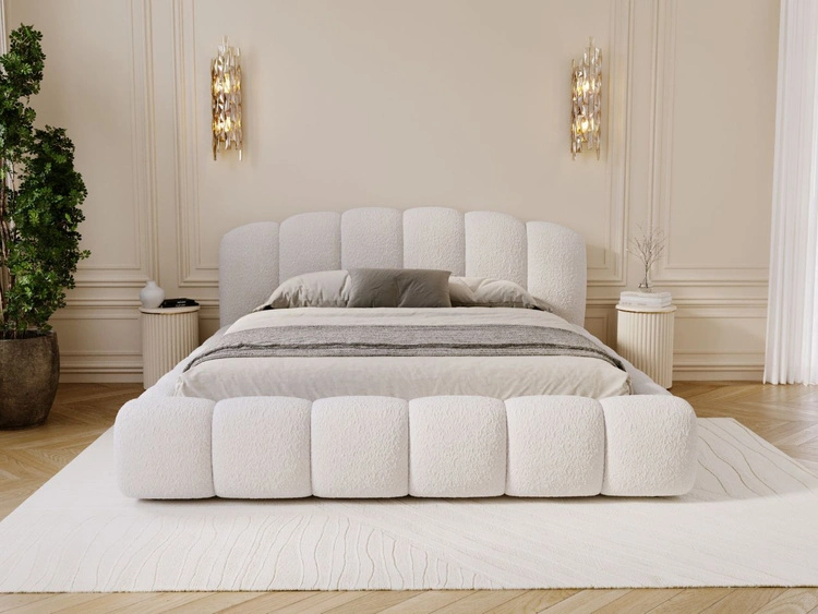 Polsterbett mit Stauraum und Lattenrost 200x200 Cloud Soft Beige