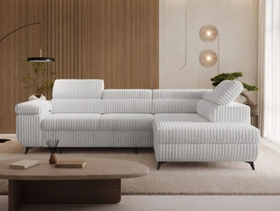 Ecksofa L-Form mit Schlaffunktion und Bettkasten Argon Rechts Grau