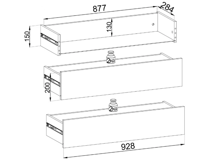 Kommode mit Türe und Schubladen Ravi Schwarz