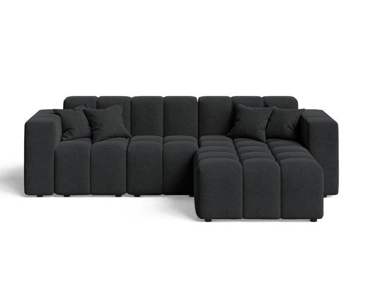 Ecksofa L-Form Rechts Moderne Ecksofa Loopo Schwarz