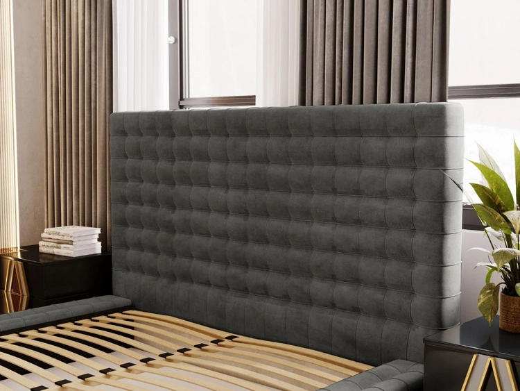 Polsterbett mit Bettkasten und Lattenrost 160x200 Barbados Grau