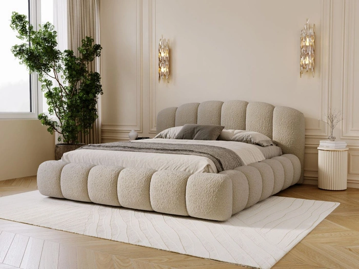 Polsterbett mit Stauraum und Lattenrost 140x200 Cloud Soft Beige