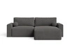 Ecksofa L-Form mit Schlaffunktion und Bettkasten Aurora Dunkelgrau