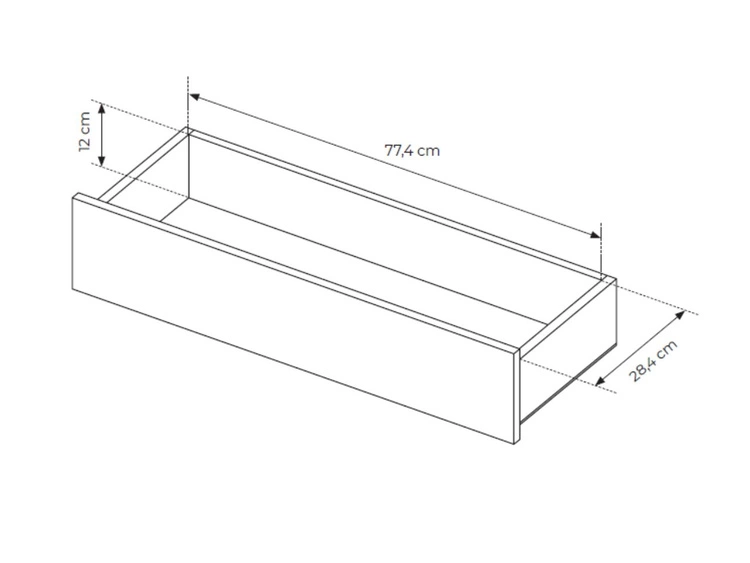 Glasvitrine mit Schubladen und LED-Beleuchtung Lumina Eiche Dunin