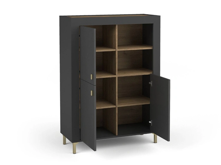 Kommode mit Türen und LED-Beleuchtung Messina Schwarz