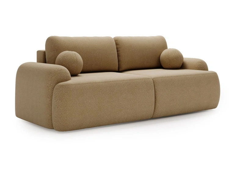 Sofa mit Schlaffunktion und Bettkasten Aurio Hellbraun