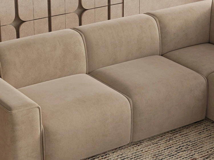 Ecksofa L-Form Rechts Eluno Beige