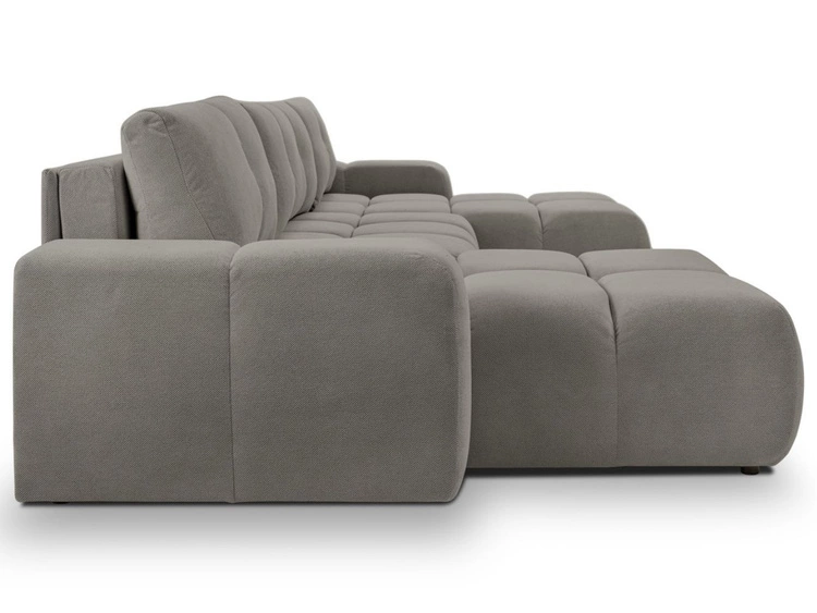 Wohnlandschaft mit Schlaffunktion und Bettkasten Sile U Grau