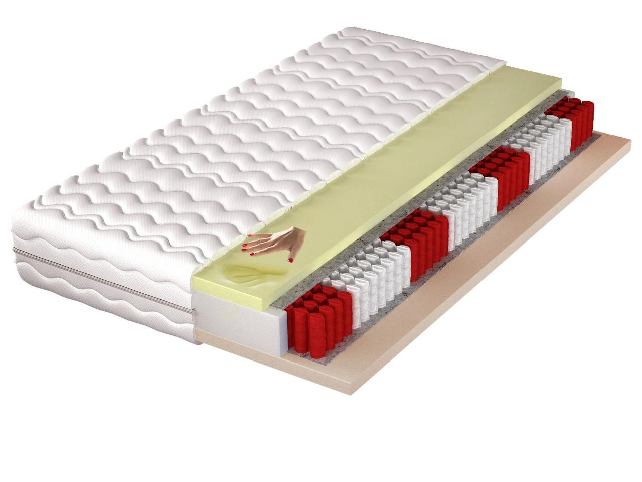 Taschenfederkernmatratze Multipocket mit hochflexiblem HR- und Visco-Schaum Avione 90x200