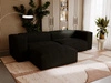 Ecksofa L-Form Links Moderne Cord Ecksofa Landi Schwarz