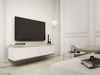 TV-Lowboard Hänge mit Türen 135 cm Diolo Weiß mit geriffelter Vorderseite