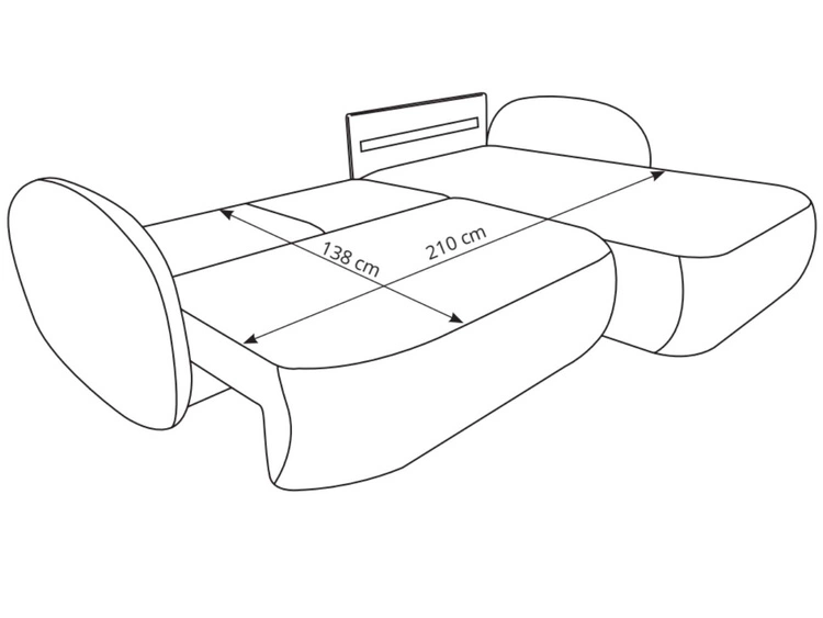 Ecksofa L-Form Rechts mit Schlaffunktion und Bettkasten Oreo Beige