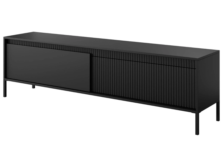 TV-Lowboard mit Türen 187 cm Sorano Schwarz