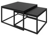 Couchtisch auf schwarzem Metallrahmen mit schwarzez Platte Asumi 36x42