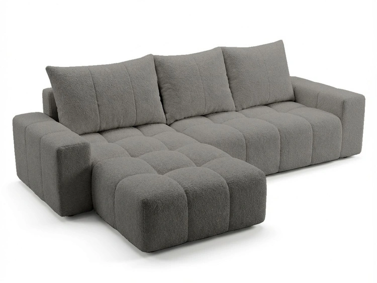 Ecksofa L-Form mit Schlaffunktion und Bettkasten Bresso Dunkelgrau