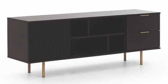 Moderner RTV-Schrank Ankara 150cm mit zwei Schubladen Schwarz matt