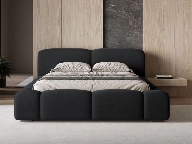 Polsterbett mit Bettkasten und Lattenrost 180x200 Aubi Schwarz
