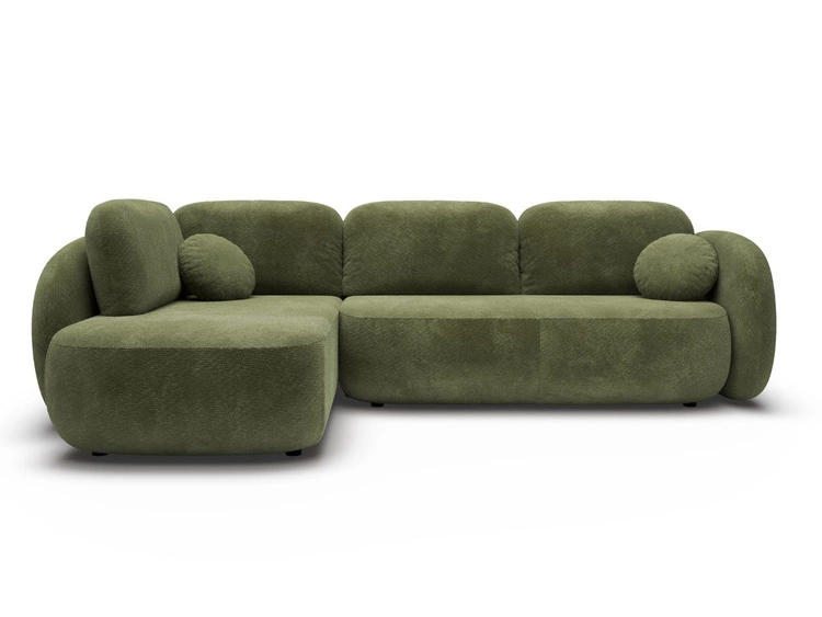 Ecksofa mit Schlaffunktion und Bettkasten Rechts Carino Grün