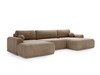 Wohnlandschaft mit Schlaffunktion und Bettkasten Savana Dunkelbeige