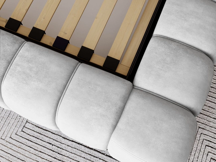 Polsterbett mit Bettkasten und Lattenrost 140x200 Italia Hellgrau