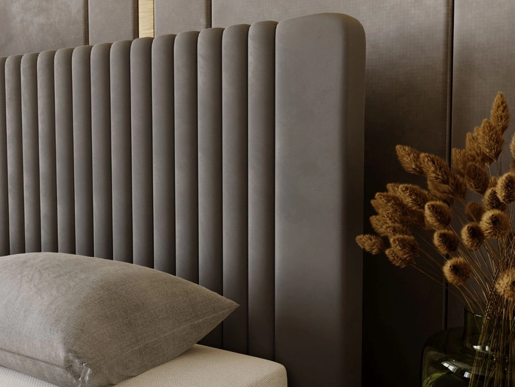 Polsterbett mit Bettkasten und Lattenrost 140x200 Malmo Grau