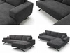 Ecksofa L-Form auf Metallbeinen Leto Rechts Anthrazit