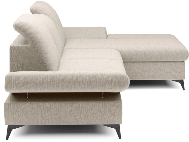 Ecksofa L-Form Rechts mit Schlaffunktion und Bettkasten Hannover Creme