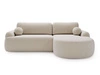 Ecksofa L-Form Rechts mit Schlaffunktion und Bettkasten Aurio Creme