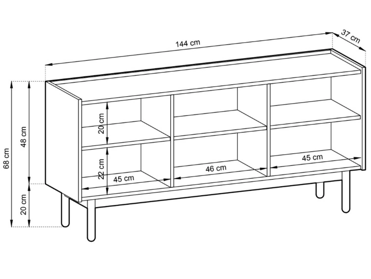 Wohnzimmerset Braha Riviera Eiche, Bianco Marmor