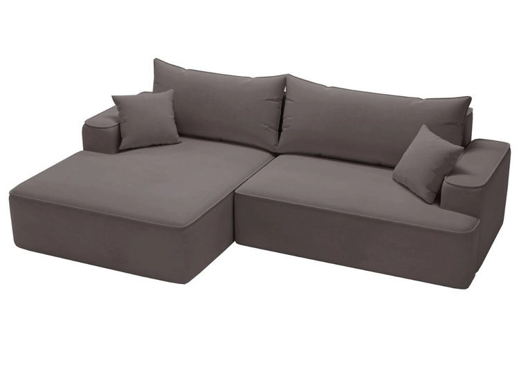Ecksofa L-Form Links mit Schlaffunktion und Bettkasten California Dunkelgrau