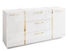 Zweitürige Kommode 158 cm mit drei Schubladen Lunelie Weißglanz