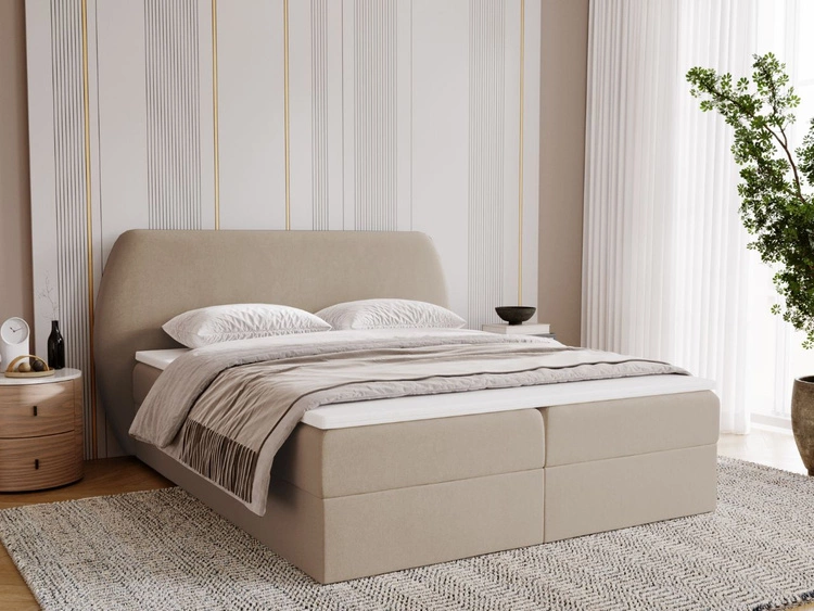 Boxspringbett mit Bettkasten 120x200 Bogota Beige