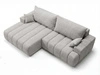 Ecksofa L-Form Links mit Schlaffunktion und Bettkasten Caleo Hellgrau