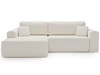 Ecksofa mit Schlaffunktion und Bettkasten Belvio links Creme