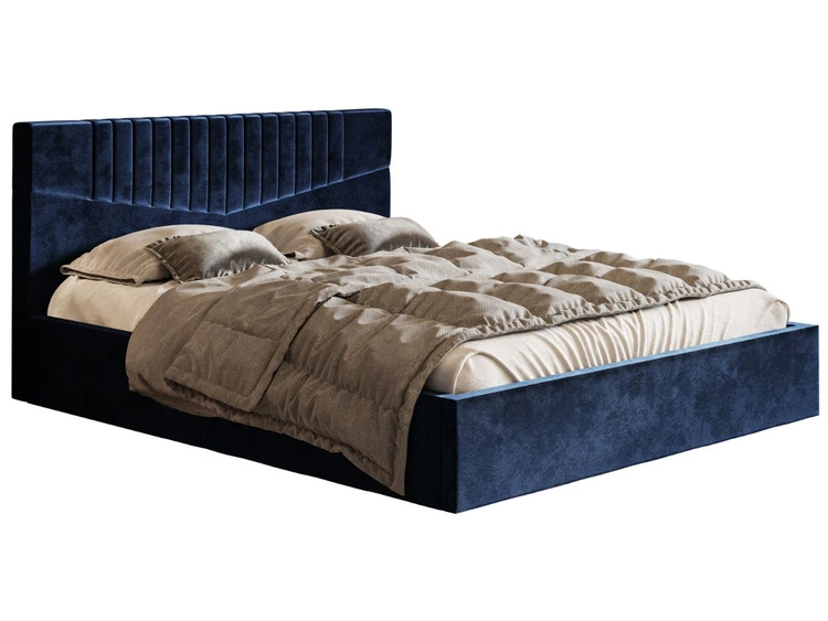 Polsterbett mit Bettkasten und Lattenrost 180x200 Lido Dunkelblau